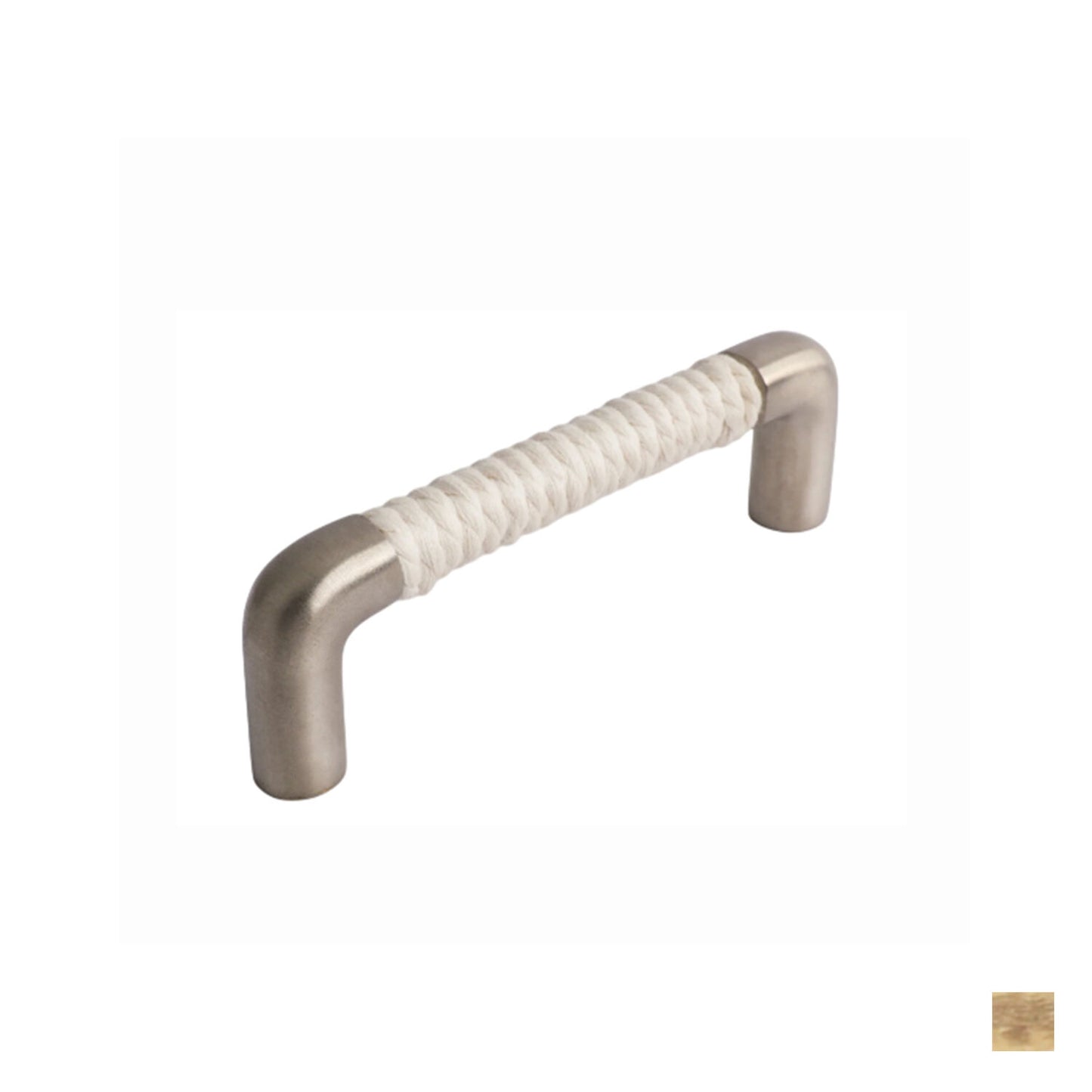 Hepburn Rope Cabinet Pul Handl 96mm - Available in Acid Washed Brass and Satin Nickel
