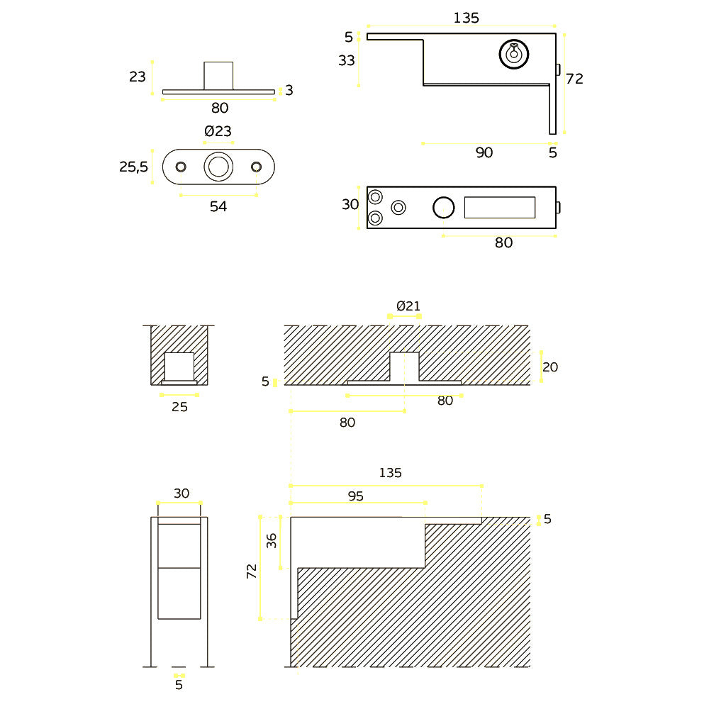 JNF Top pivot with Movable Adjustable Axle Stainless Steel IN.05.201