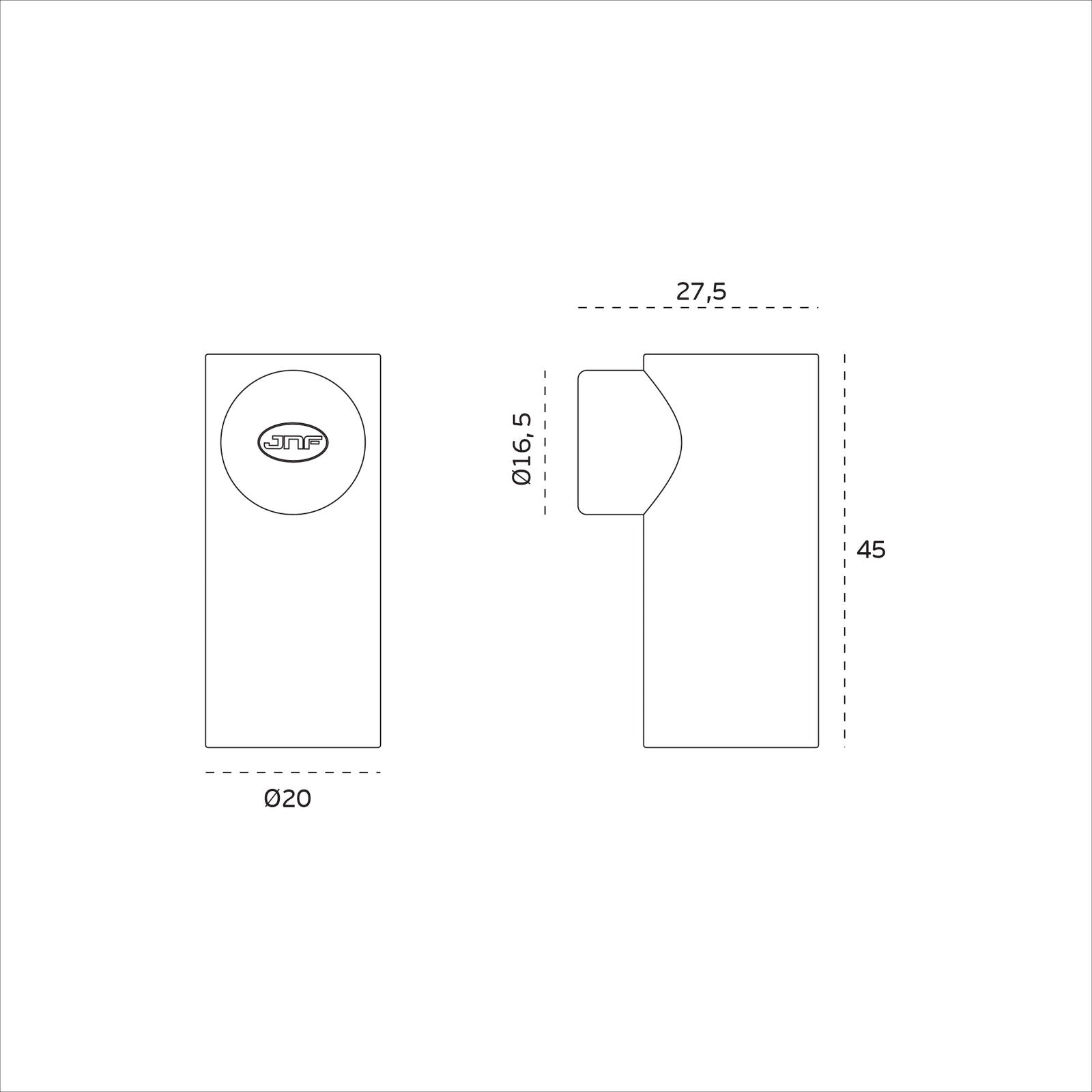 JNF Door Stop Floor Mounted Ø20mm PVD Titanium Chocolate IN.13.008.TCH