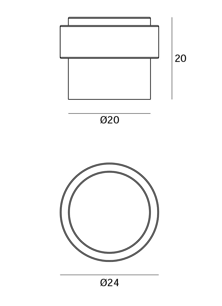 JNF Door Stopper Floor Mounted 20mm Titanium Gold IN.13.121.20.TG