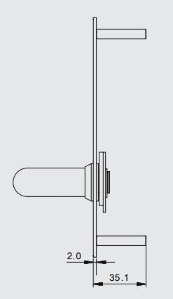 DormaKaba 1500 Plate with Cylinder Hole and 20 Lever - Available in Left and Right Handing