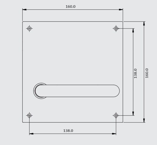 DormaKaba Furn 1500 Plain Plate With 20 Series Lever - Available in Left or Right Handing