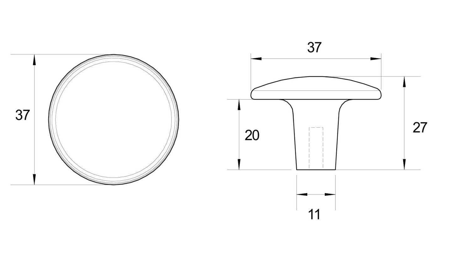 Kethy B283 Series Cabinet Round Knob 37mm - Available in Various Finishes