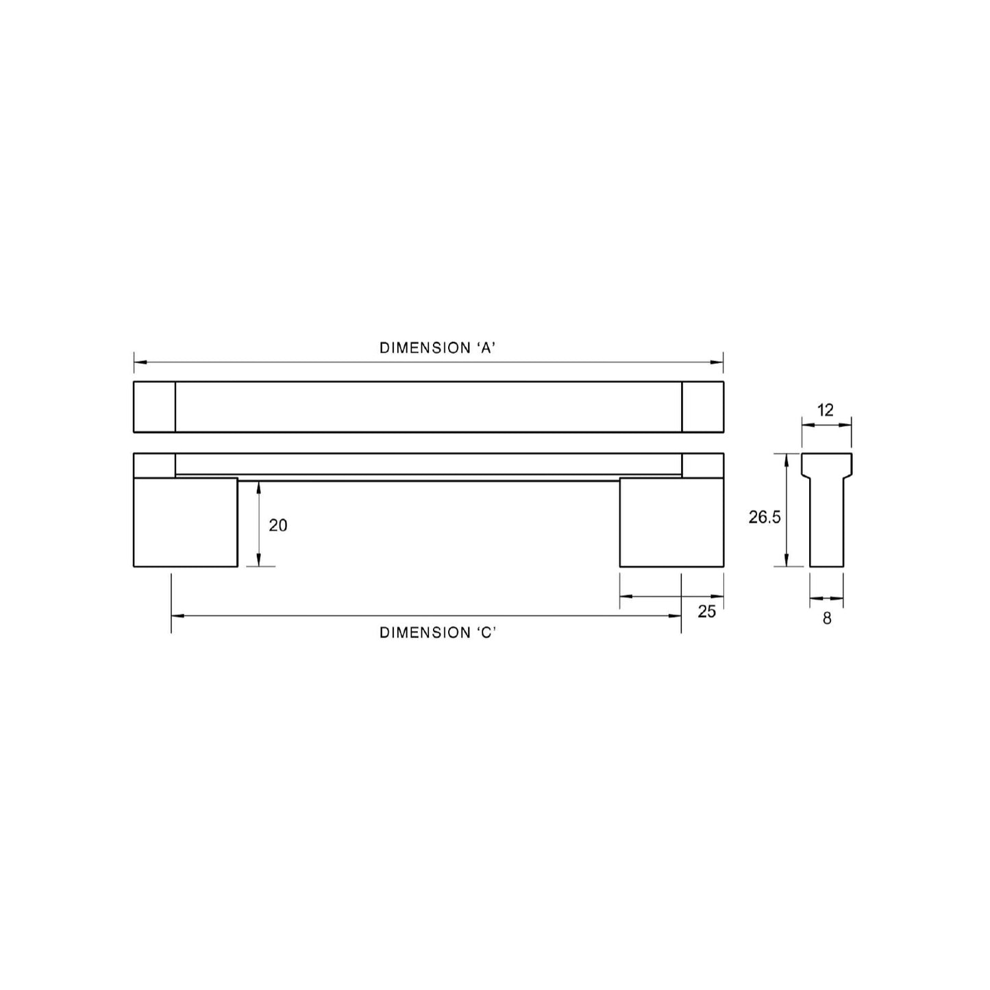 Kethy Murray Cabinet Pull Handle - Available in Various Finishes and Sizes