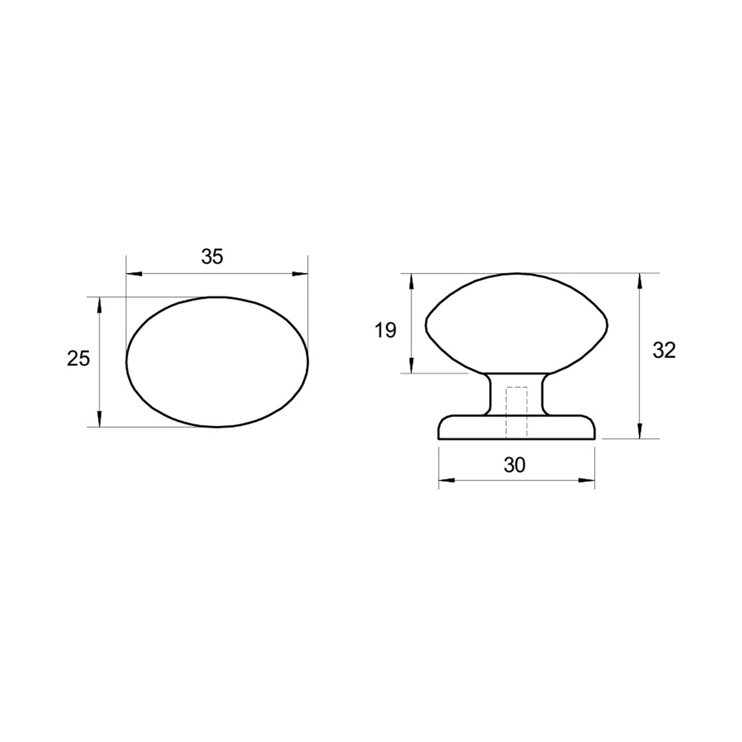 Kethy HT829 Witton Knob 35mm - Available In Various Finishes