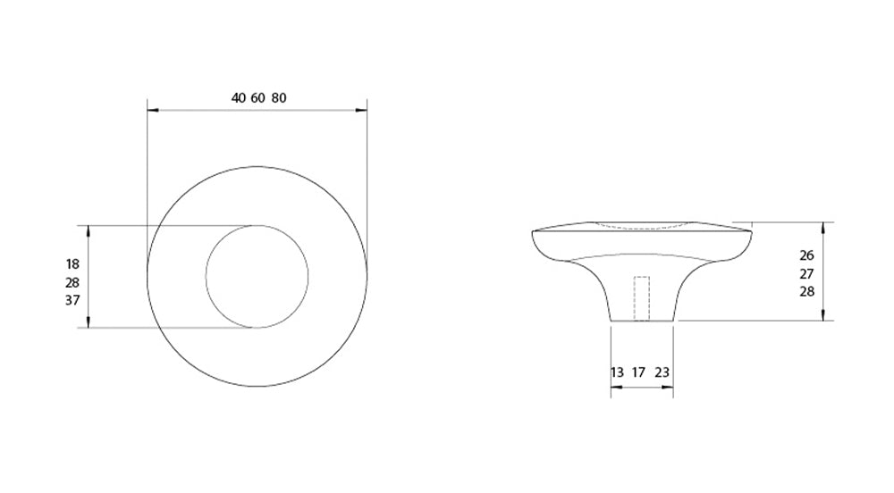 Kethy Dimple Cabinet Knob - Available in Various Finishes and Sizes