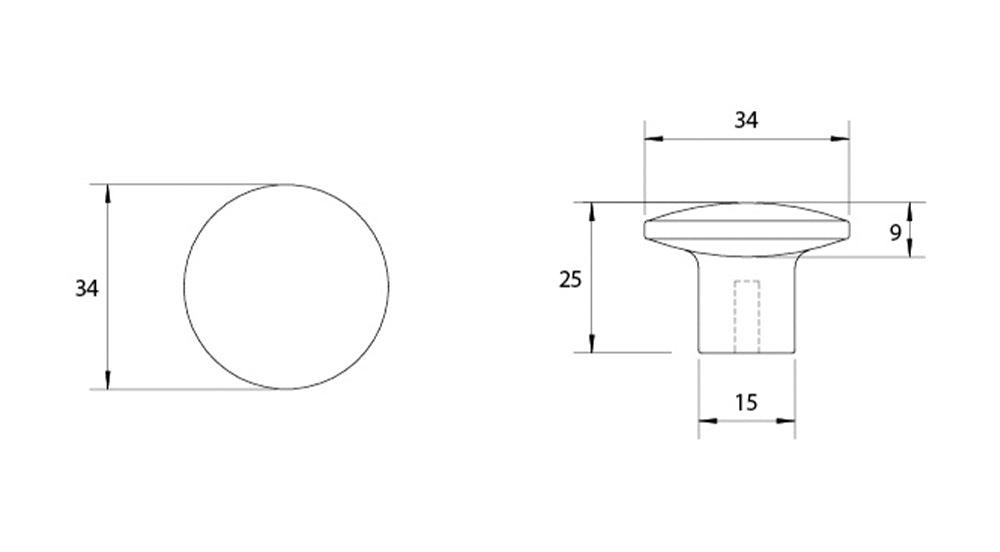 Kethy Yarra Cabinet Knob 37mm - Available in Various Finishes
