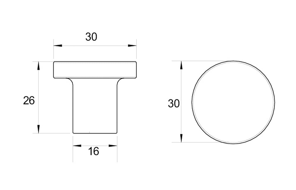 Kethy Bell Cabinet Knob 30mm - Available in Various Finishes