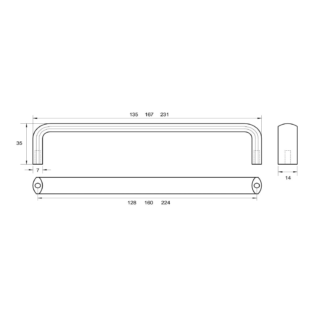 Kethy Cobar Cabinet Pull Handle S333 - Available in Various Sizes