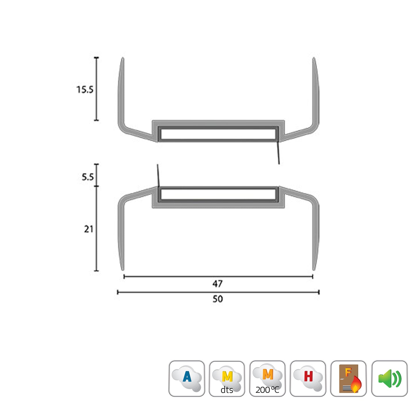 Kilargo Aluminium Meeting Stile Seal for Double Action Fire Door - Available in Various Sizes