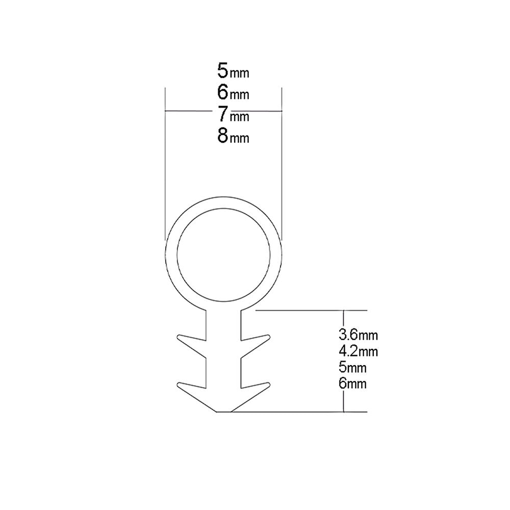 Kilargo Silicone Pressfit Perimeter Compression Seal - Available in Various Finishes and Diameter