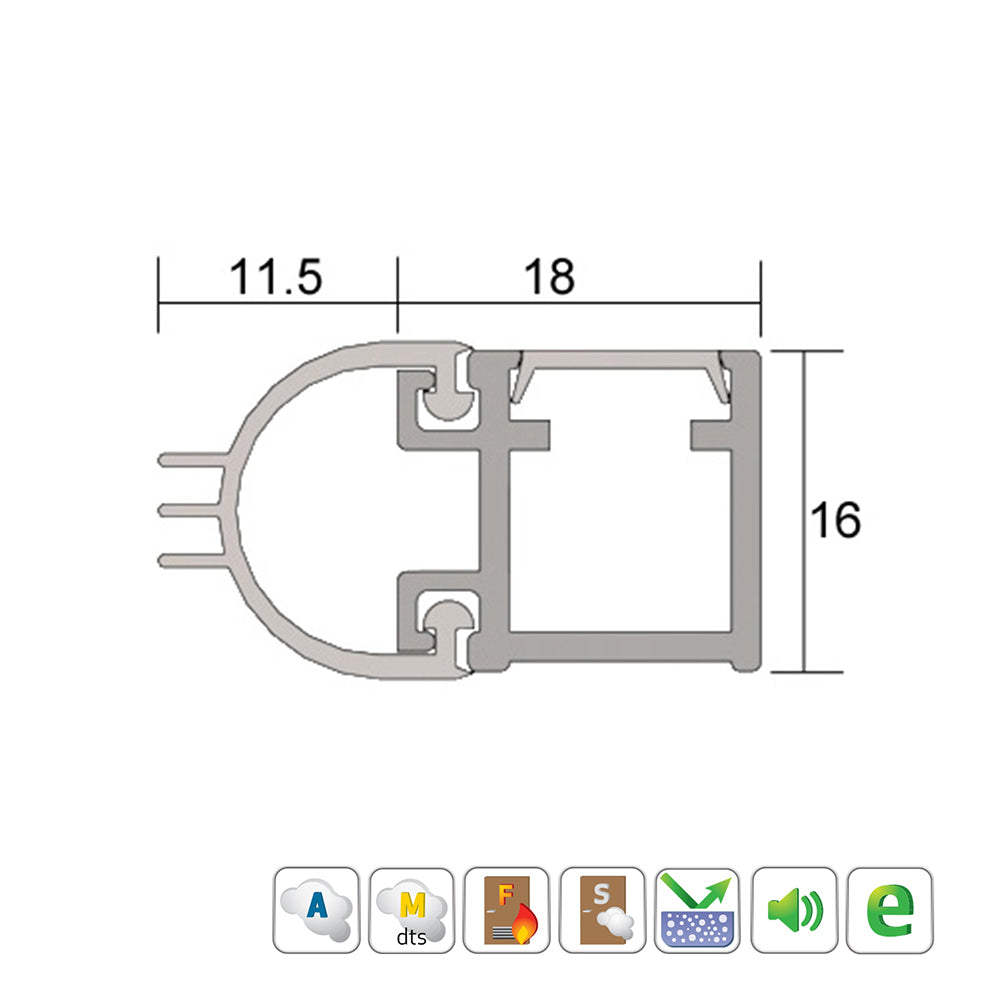 Kiargo IS7080si Compact Door Perimeter Seal - Available in Various Finishes and Sizes