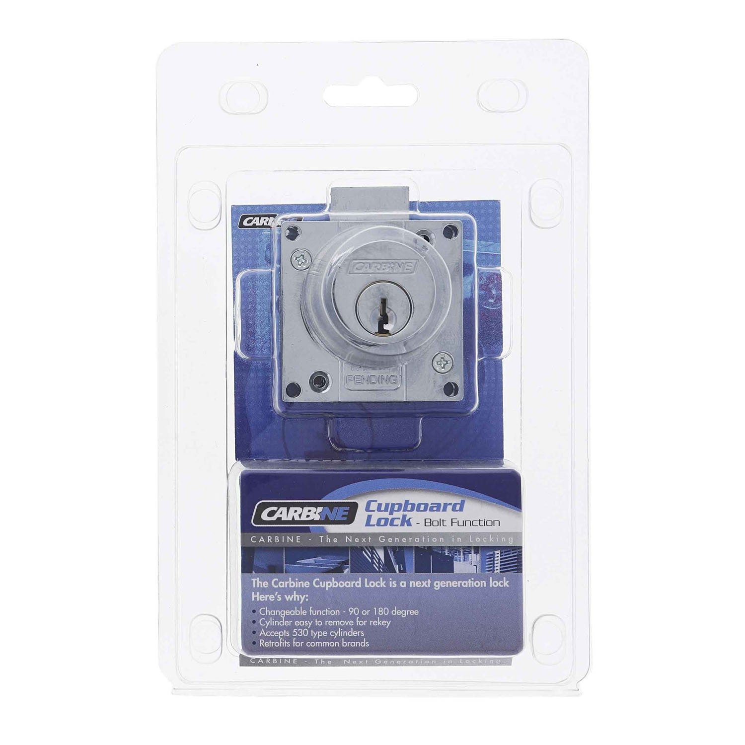 Carbine CCL Cupboard Lock Bolt Display Pack Chrome Plate CCL1CPDP