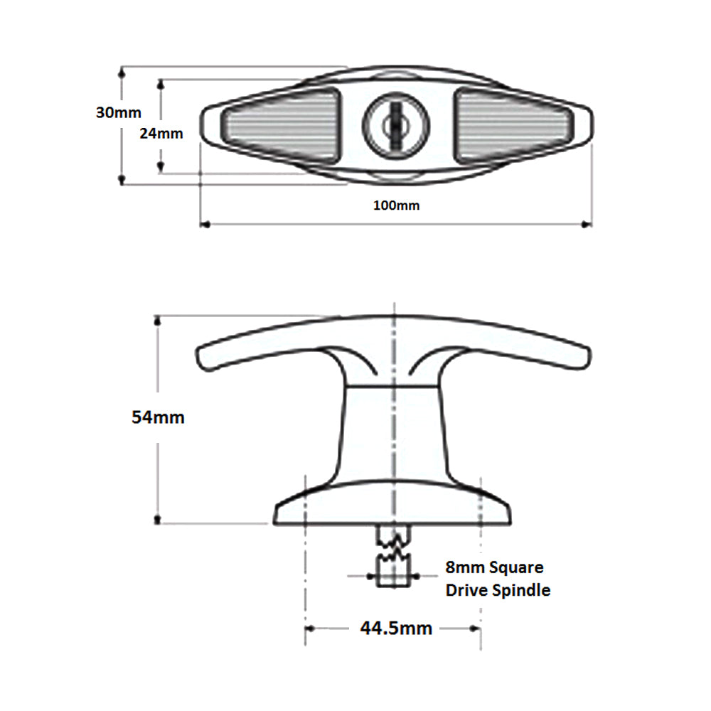 Firstlock Garage Door Lock T Handle Rear Fix Keyed To Differ GHRFKD