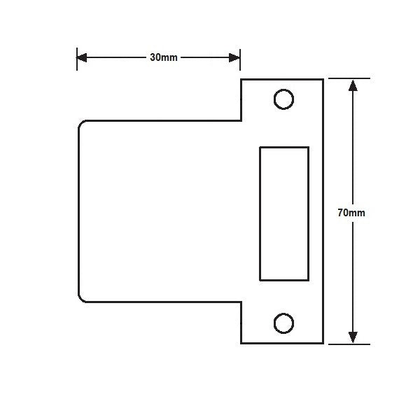 BDS Extended Striker Plate Stainless Steel 70x30mm 09351133