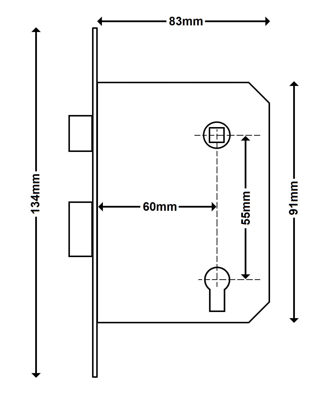 Brava Urban Mortice Door Lock 60mm Backset BR9400SC - Available in Various Key Groups