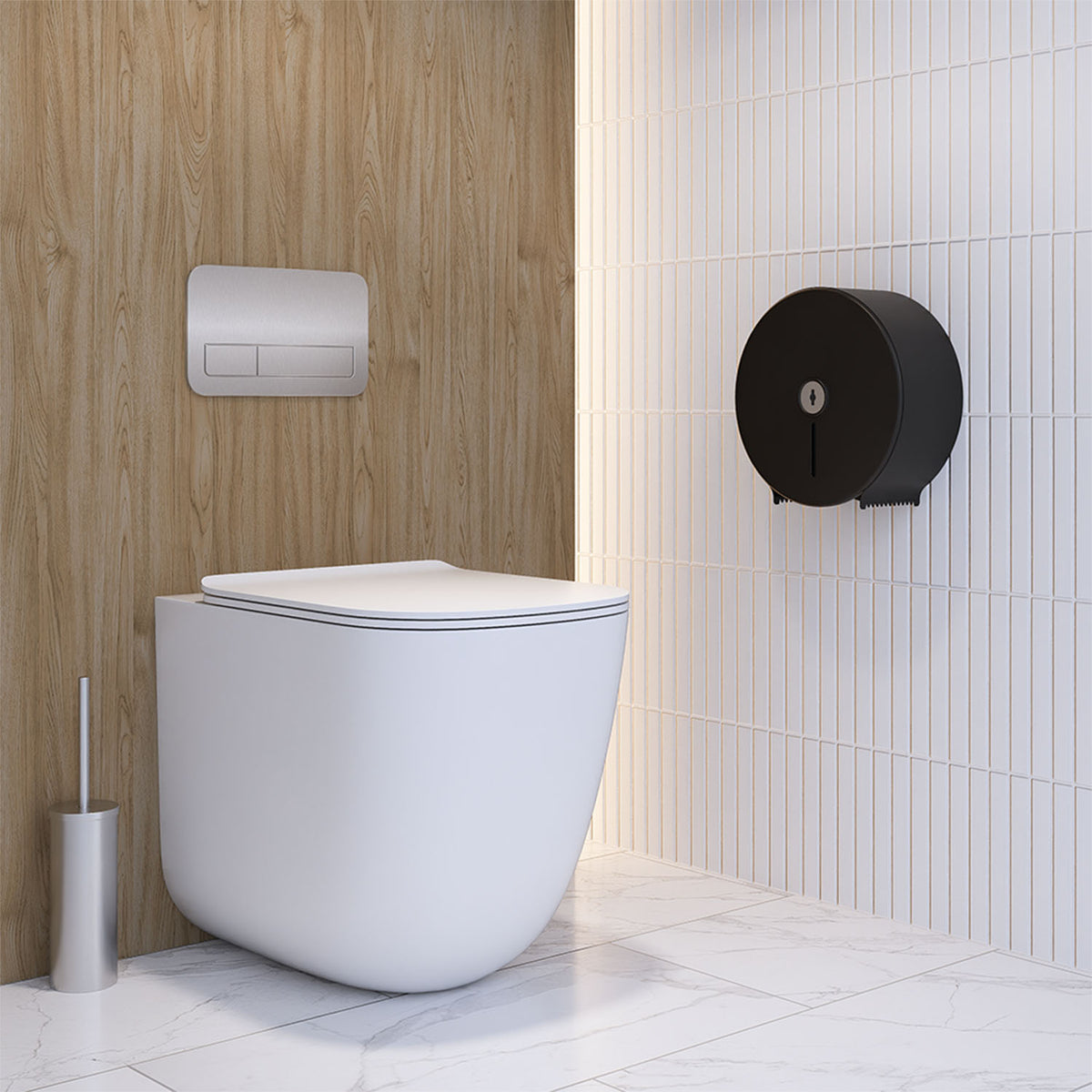 Metlam Jumbo Toilet Roll Dispenser 275x270x115mm Designer Black ML841_DESIGNER
