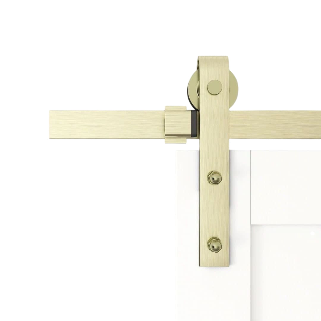 Mappas Barn Door Track Kit Satin Brass PVD 304SS - Available in Various Sizes