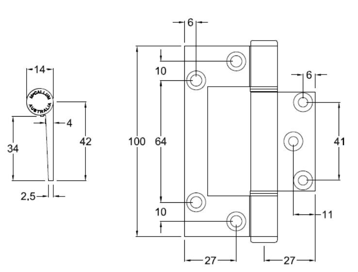McCallum Door Hinge A67RTF Aluminium Offset Fast-Fix 100mm White A168WHT