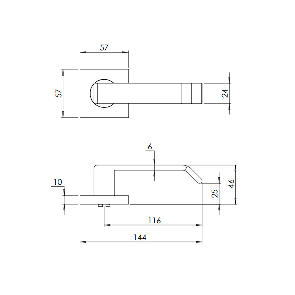 Madinoz L39Z Coastal Door Lever Handle on Square Rose