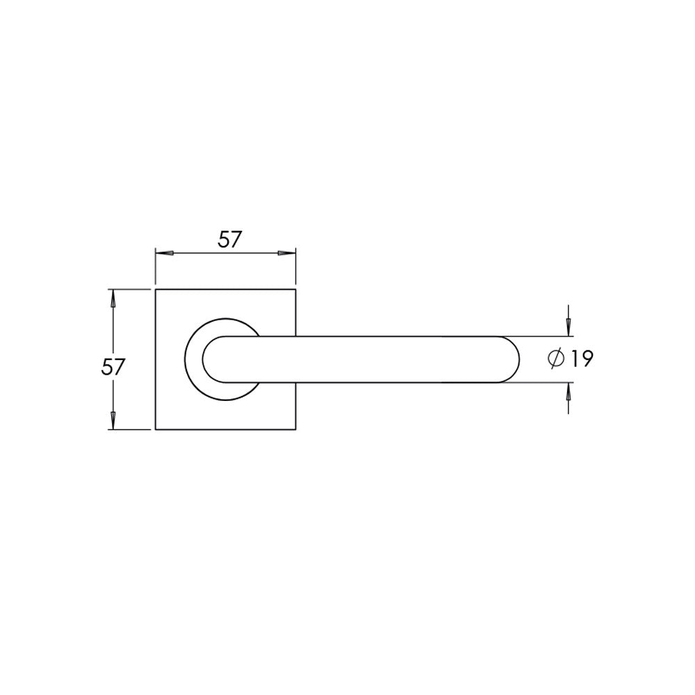 Madinoz L75TZ Urban Door Lever Handle on Square Rose