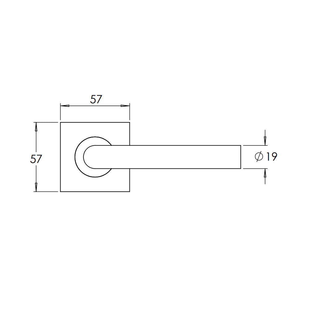 Madinoz L80Z Coastal Door Lever Handle on Square Rose