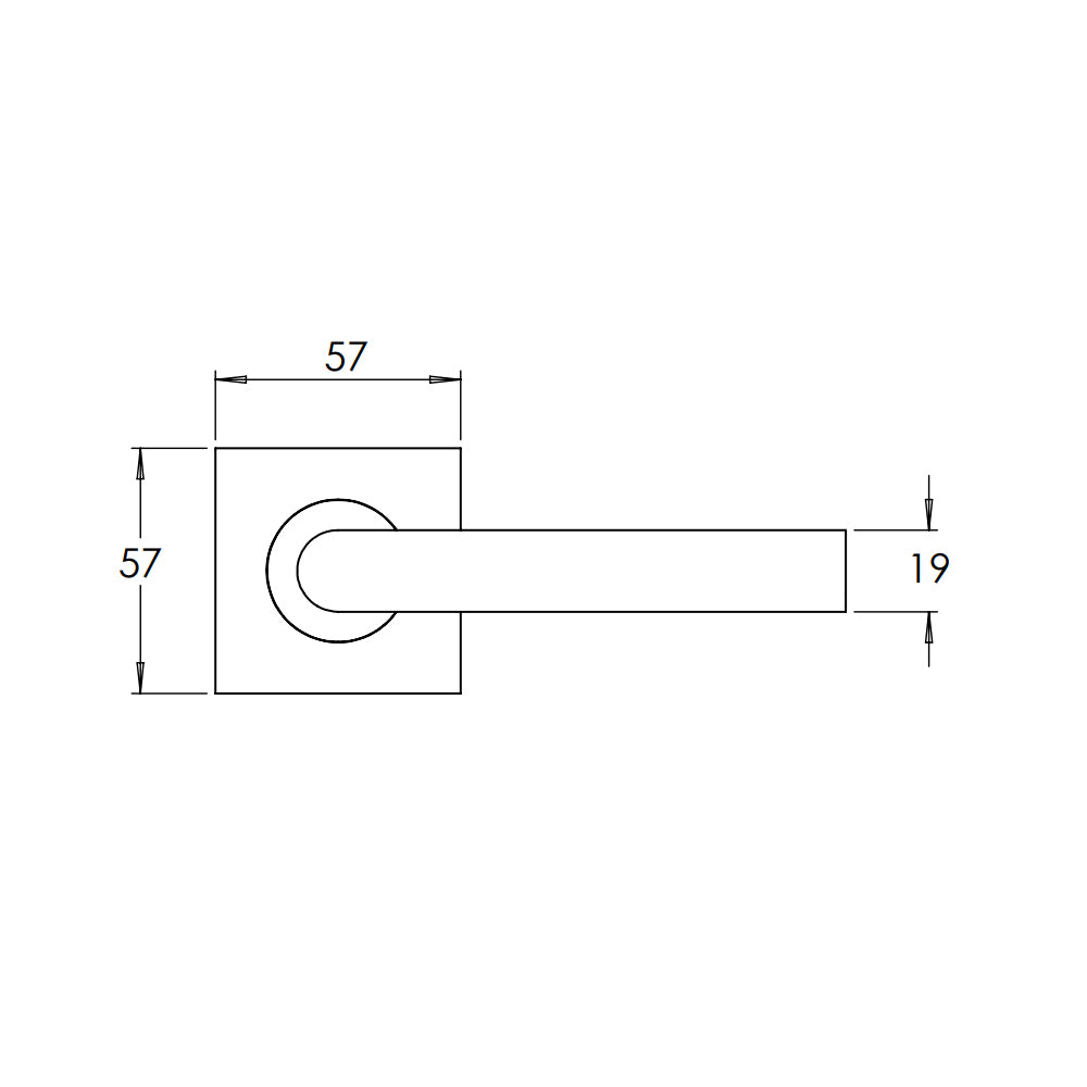 Madinoz L85Z Coastal Door Lever Handle on Square Rose