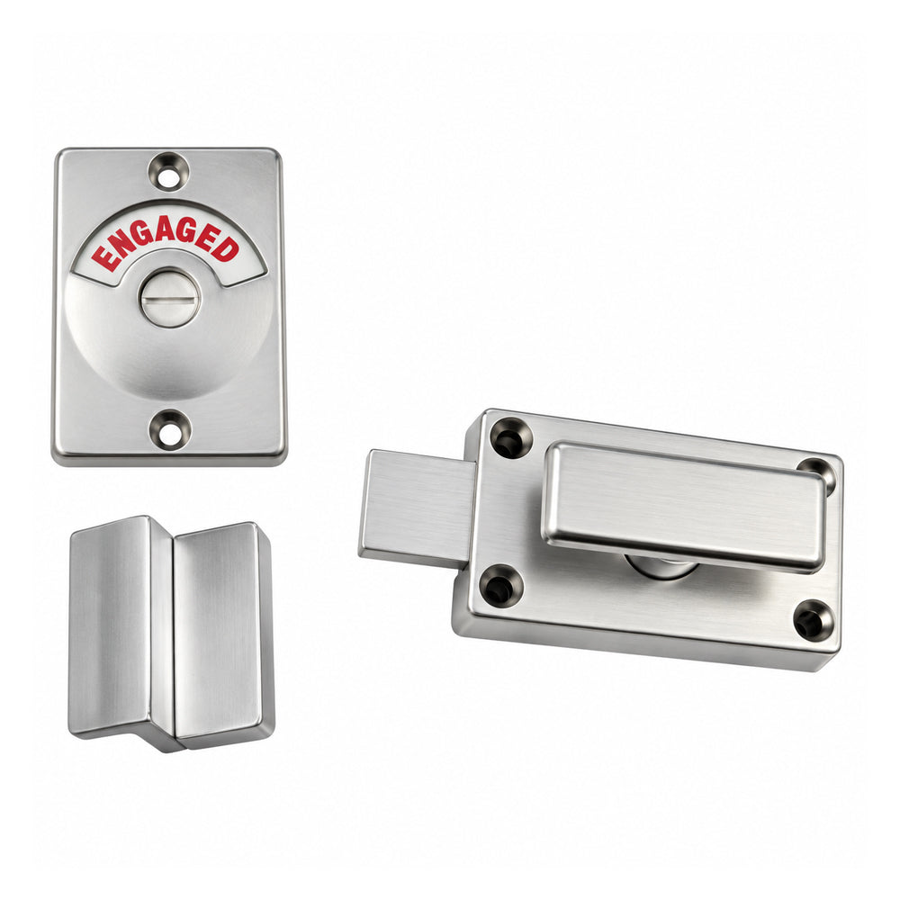 Metlam 100A Series Lock and Indicator Set w/ 117C Staple Satin Chrome Plate 100A_LOCK117C_SCP