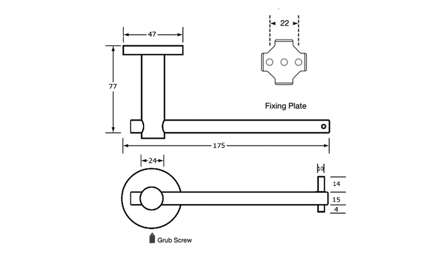 Metlam Single Toilet Roll Holder - Available in Designer Matt Black and Satin Stainless Finish