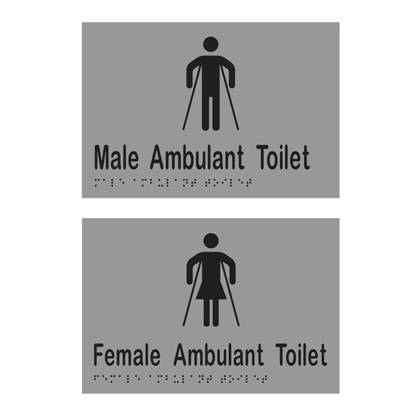 Metlam Toilet Braille Signage 220x150mm - Available in Male and Female Function