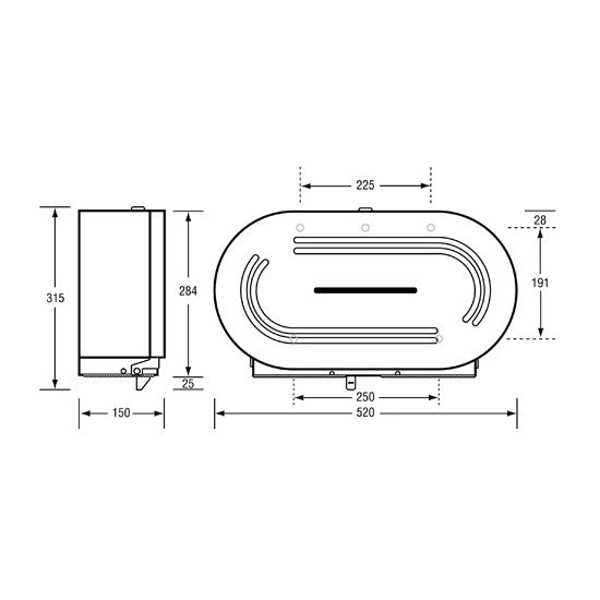 Metlam Double Jumbo Toilet Roll Dispenser - Available in Various Finishes|METML841DBL|METML841DBLDESIGNER