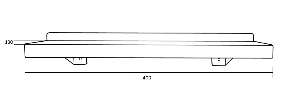 Metlam Utility Shelf 400x70x130mm Matt Black ML951_400SHELF_DESIGNER