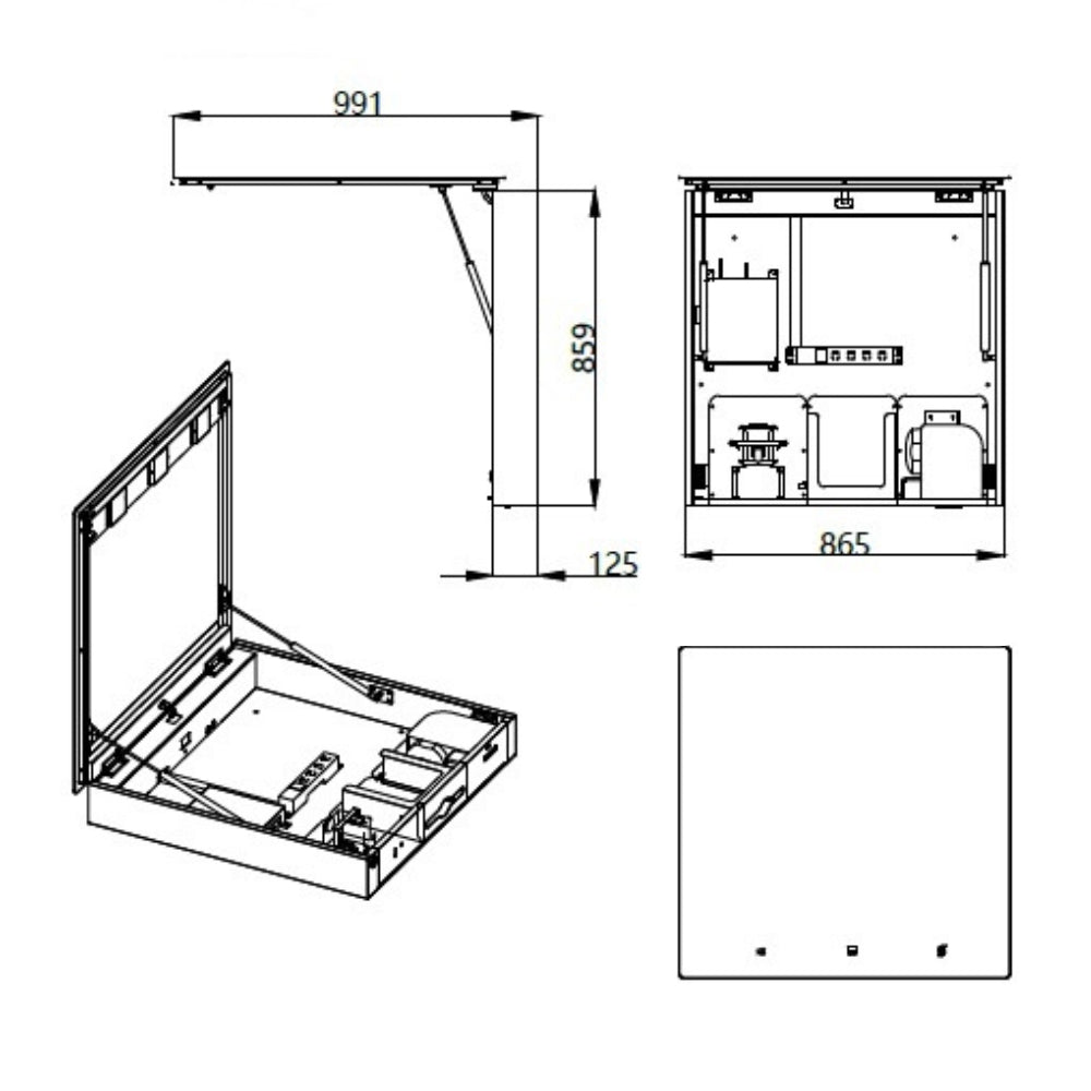 Metlam Integrated Mirror Cabinet with Soap & Paper Towel Dispenser & Hand Dryer ML_IMC3_LUX