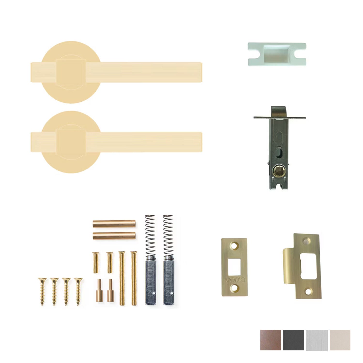 Momo Belgravia Lined Lever Tubular Latch Passage Set - Available in Various Finishes