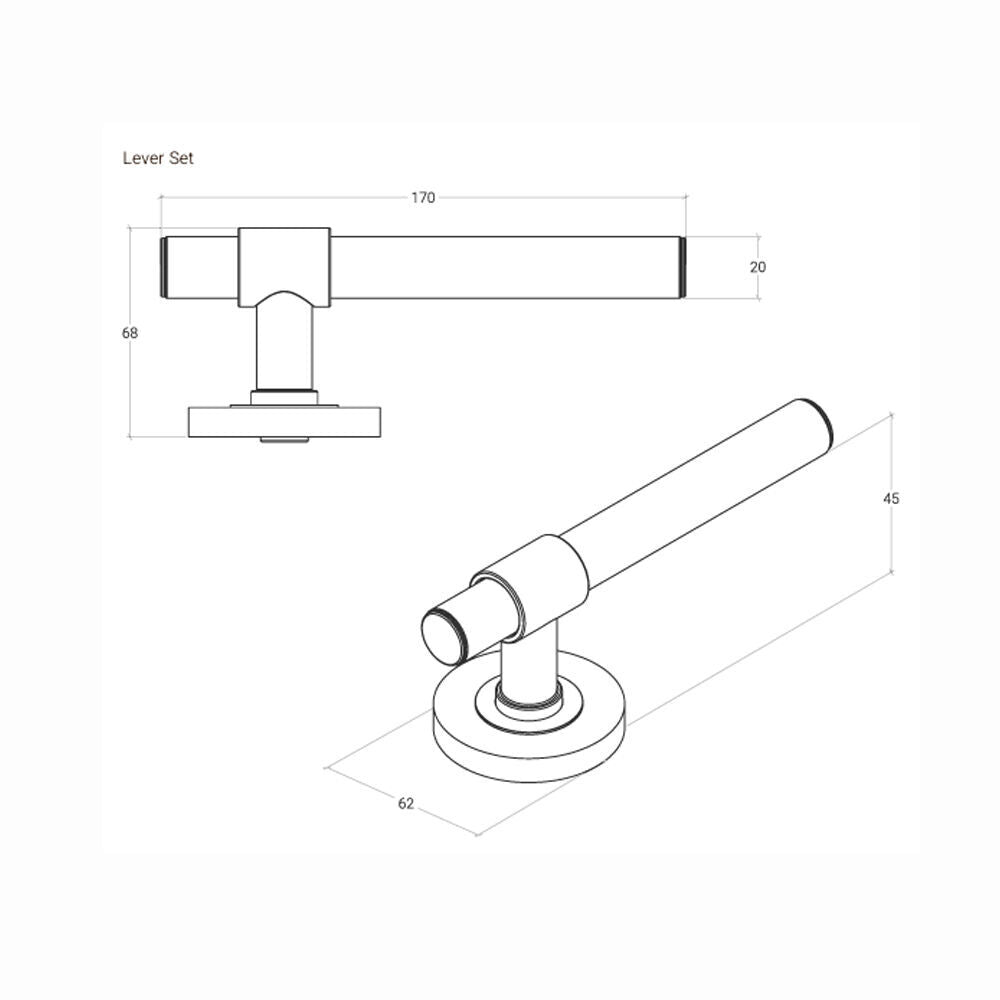 Momo Belgravia Lined Lever Solid Brass Tubular Latch Privacy Set - Available in Various Finishes