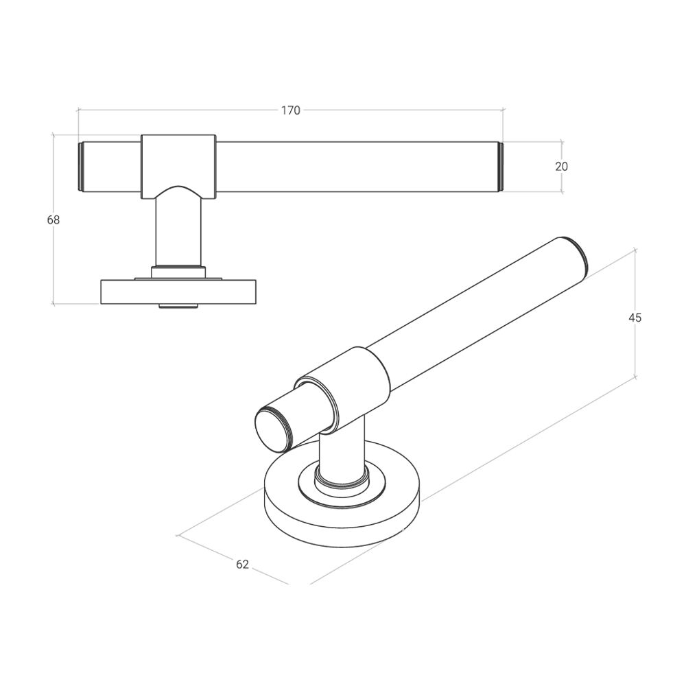 Momo Belgravia Plain Solid Brass Lever Mortice Lock Privacy Set - Available in Various Finishes