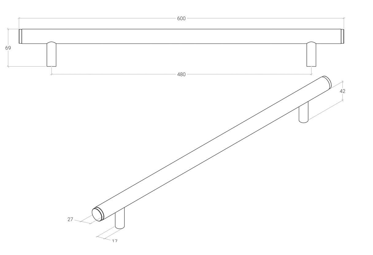 Momo Bellevue Plain Entrance Door Pull Handle - Available in Various Finishes