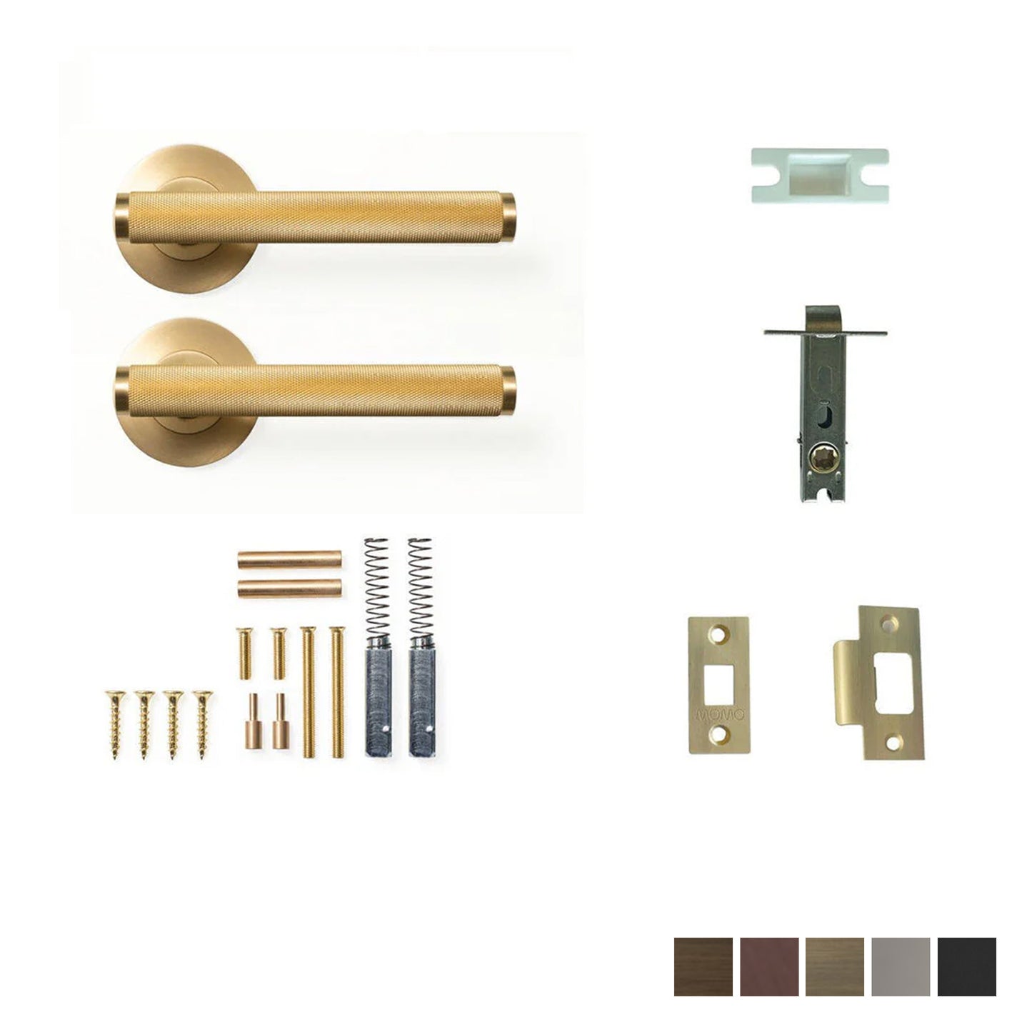 Momo Bellevue Knurled Tubular Latch Passage Lever Set - Available in Various Finishes