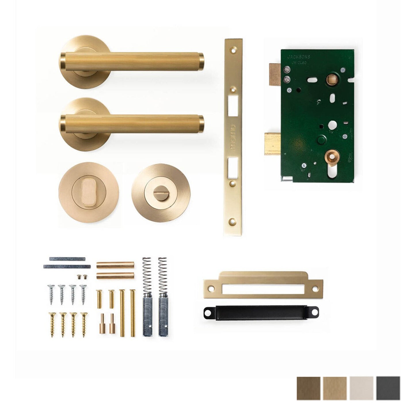 Momo Bellevue Lined Lever Door Handle Solid Brass Mortice Privacy - Available in Various Finish