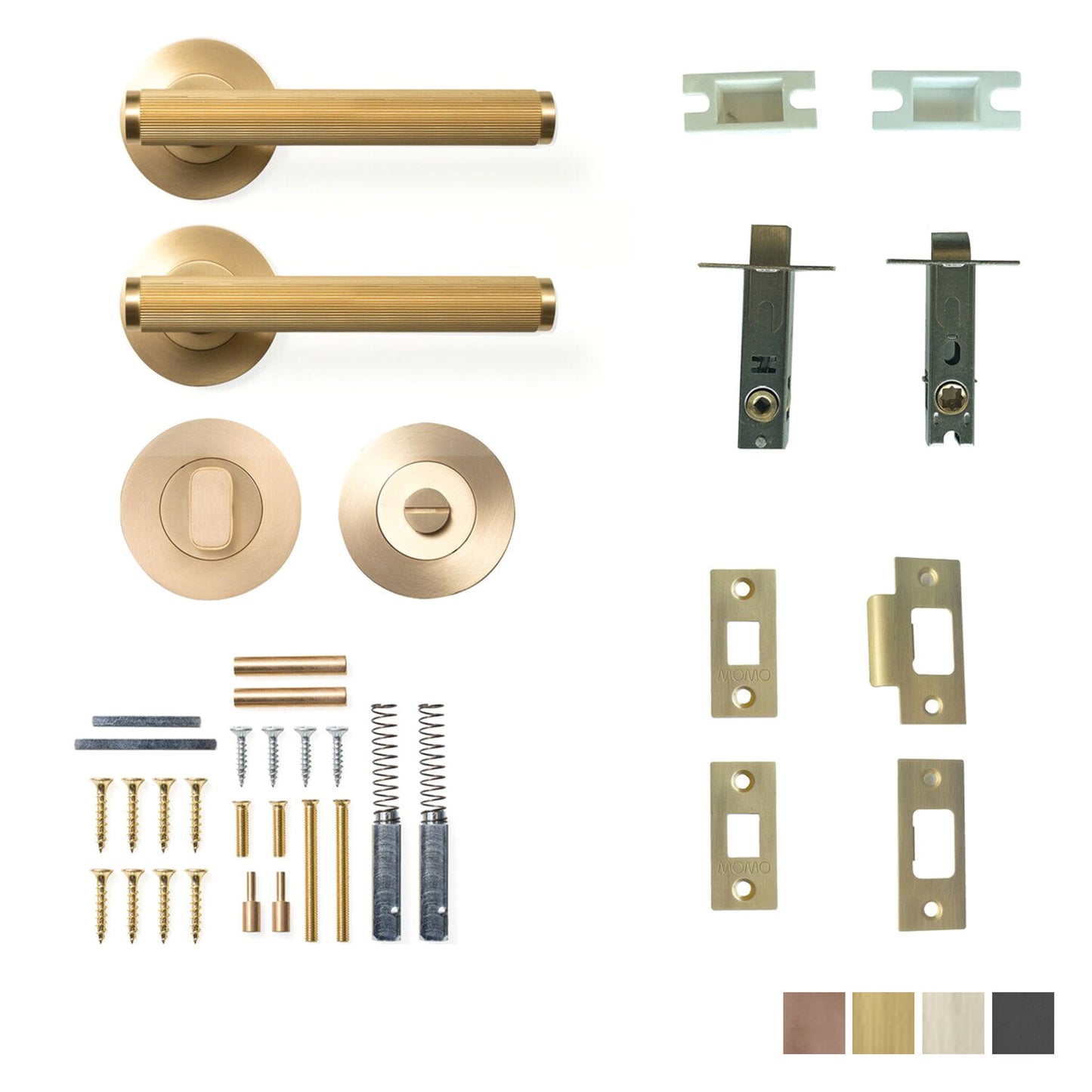 Momo Bellevue Solid Brass Lined Tubular Latch Privacy Lever Set - Available in Various Finishes