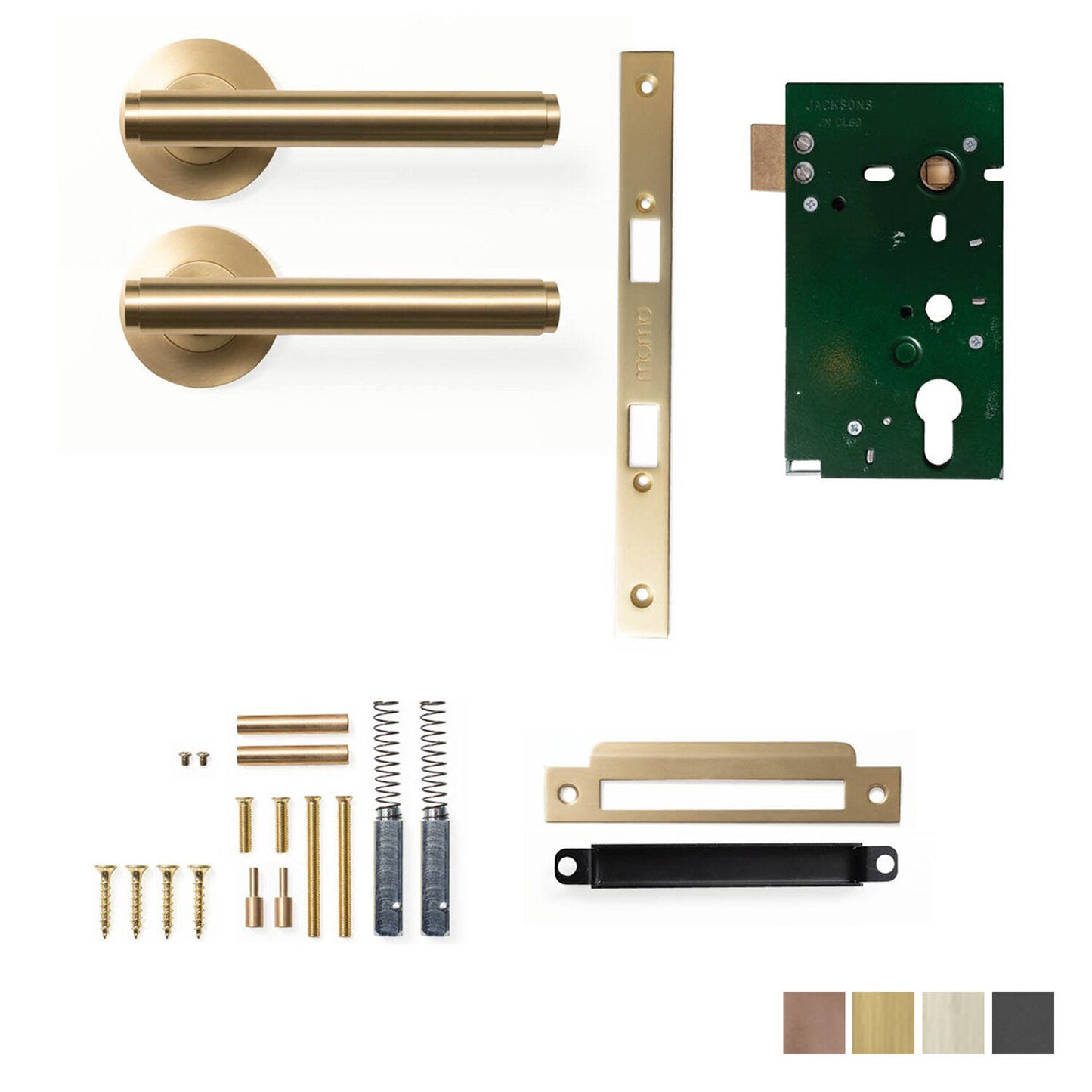 Momo Bellevue Solid Brass Plain Mortice Lock Passage Lever Set - Available in Various Finishes
