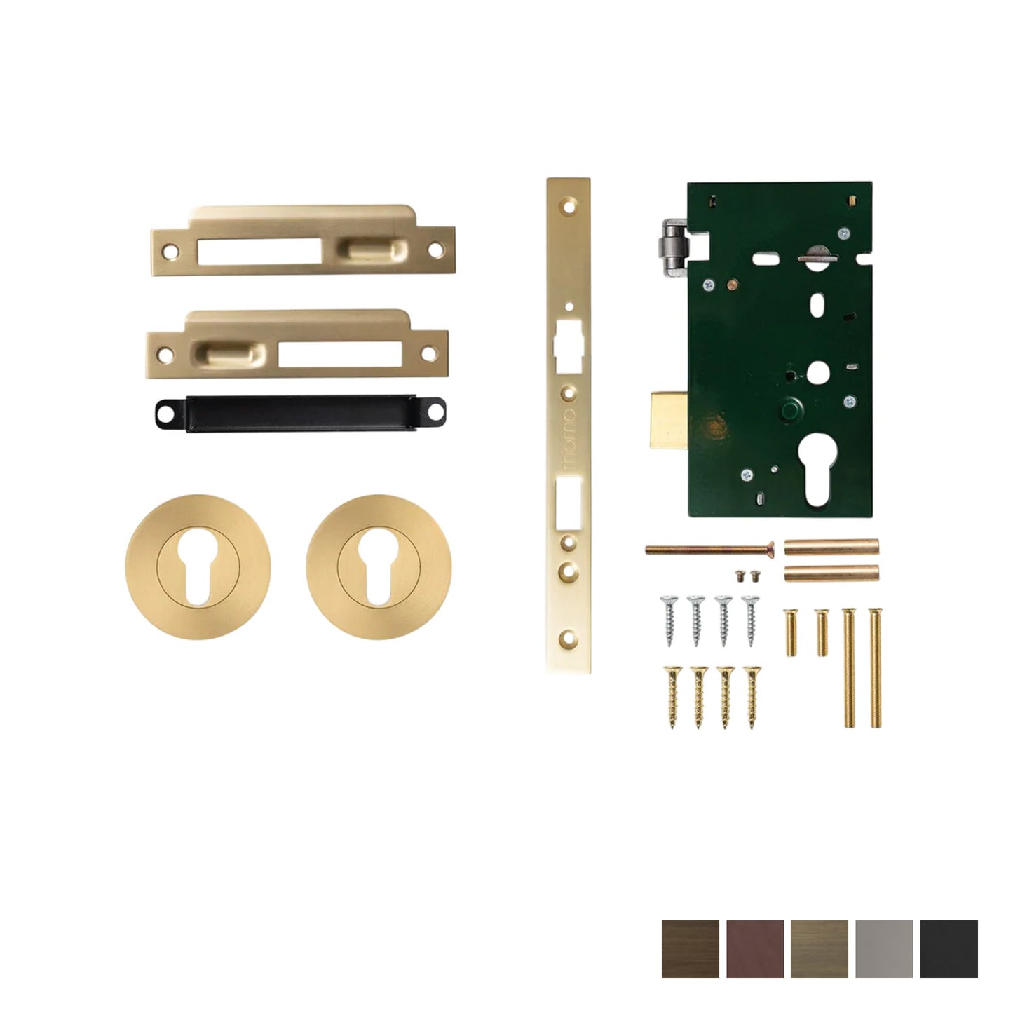 Momo Roller Mortice Solid Brass Entrance Set - Available in Various Finishes