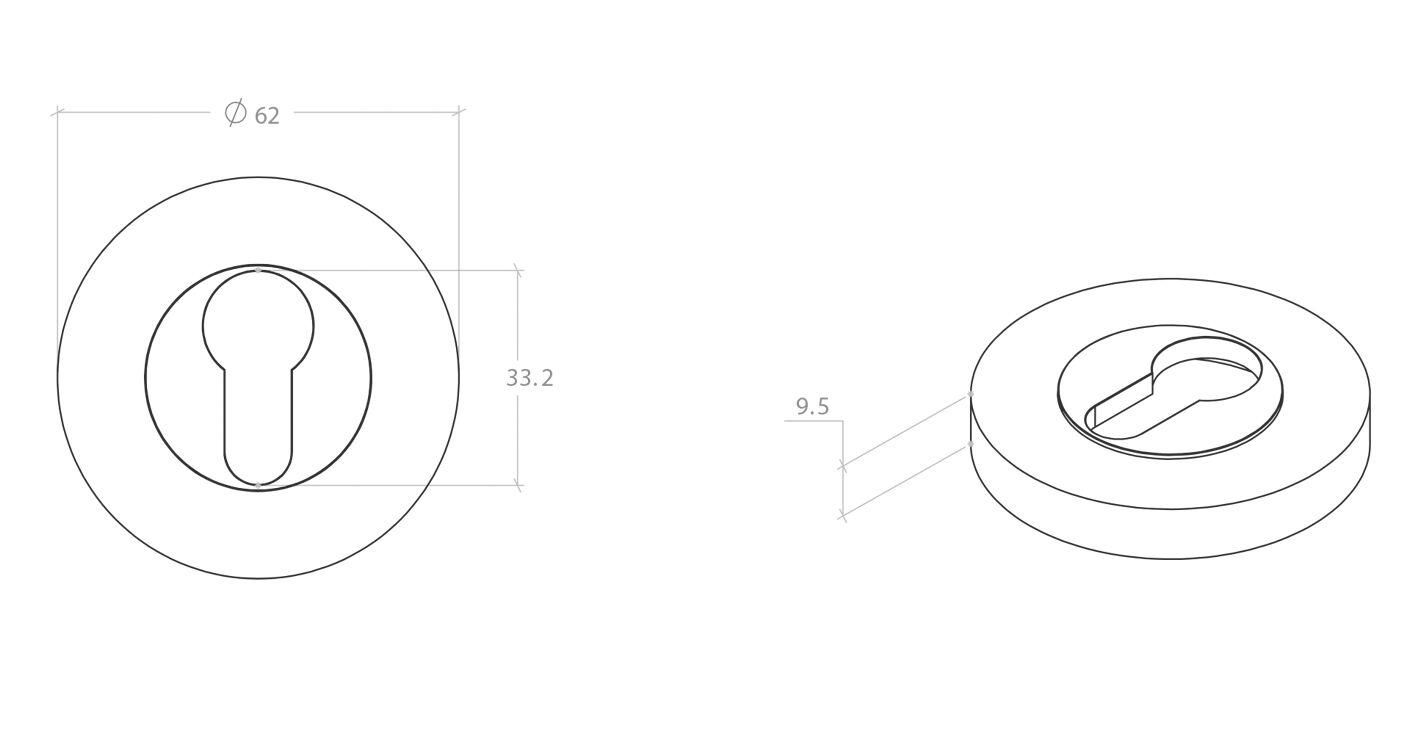 Momo Euro Cylinder Esctucheon Set - Available in Various Finishes