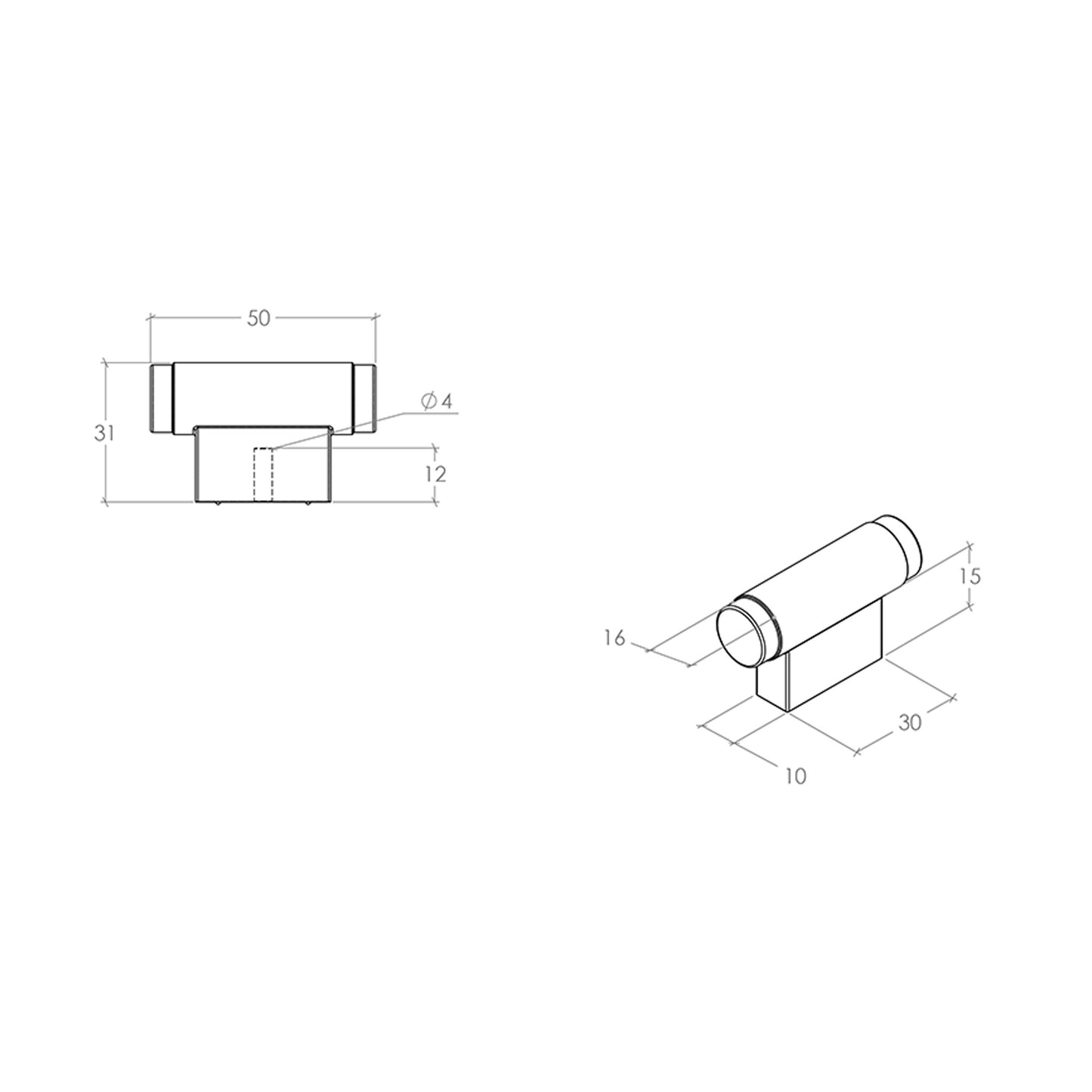 Momo Brighton Knurled T Knob 50mm - Available in Various Finishes