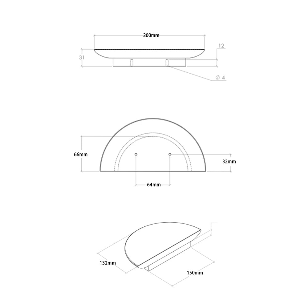 Momo Daintree Half Round Timber Handle - Available in Various Finishes and Sizes