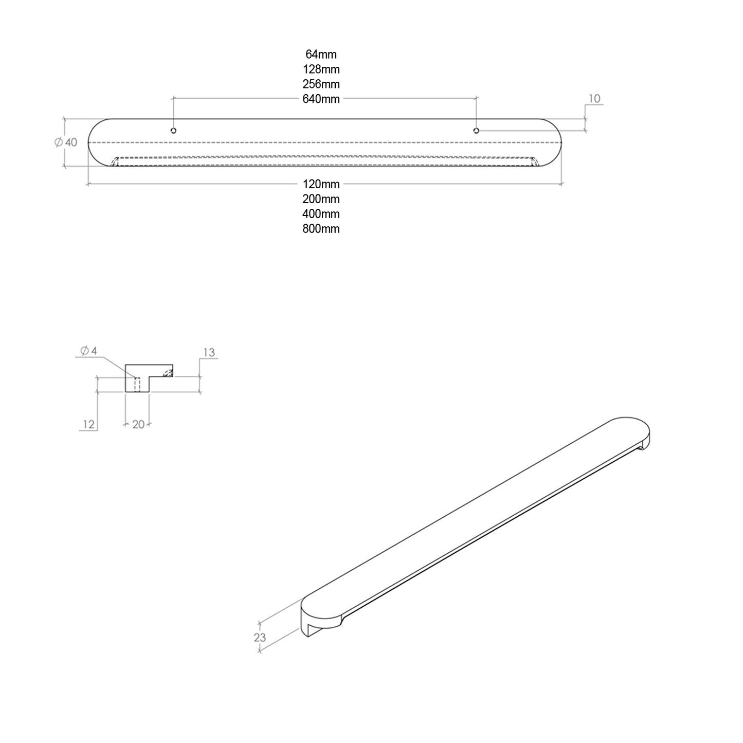 Momo Kimberley Pull Timber Handle - Available in Various Finishes and Sizes