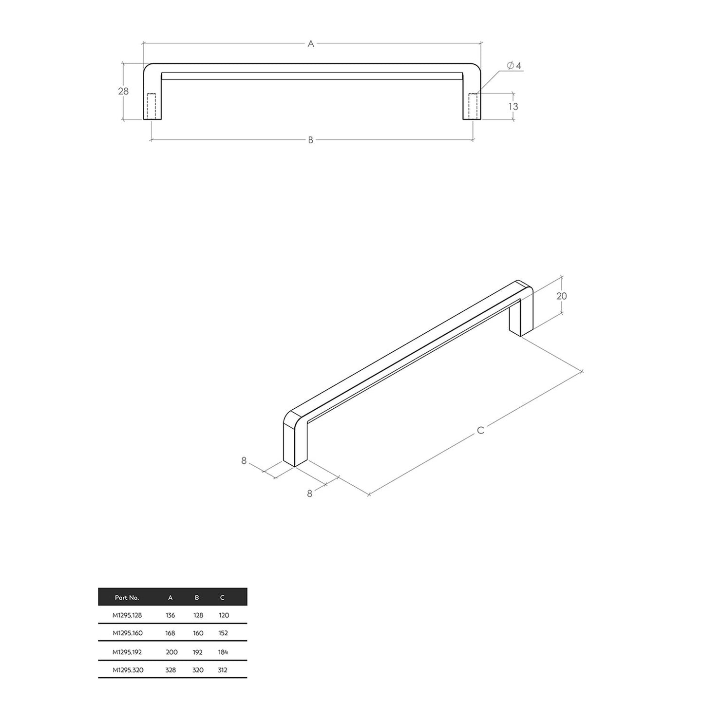 Momo Milano D Handle - Available in Various Finishes and Sizes