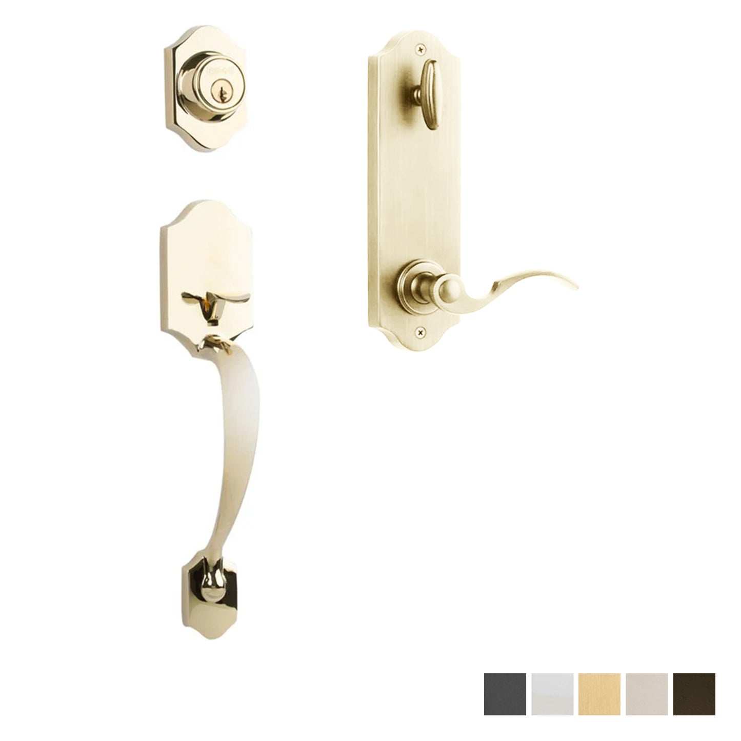 N2lok Charente Door Handle Interconnect Flutto Lever Entrance Set - Available in Various Finishes
