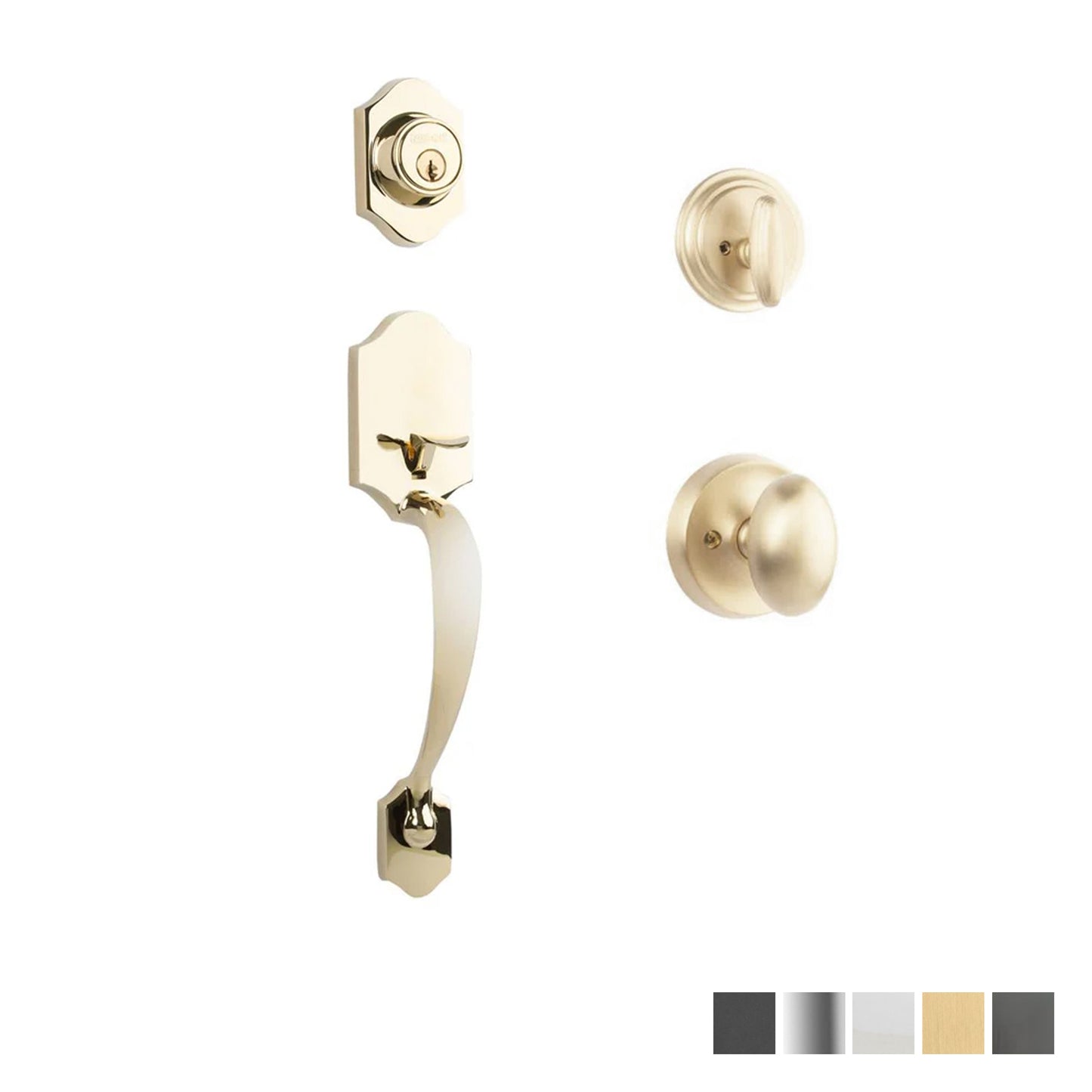 N2lok Charente Single Cylinder Entry Set with Egg Door Knob - Available in Various Finishes