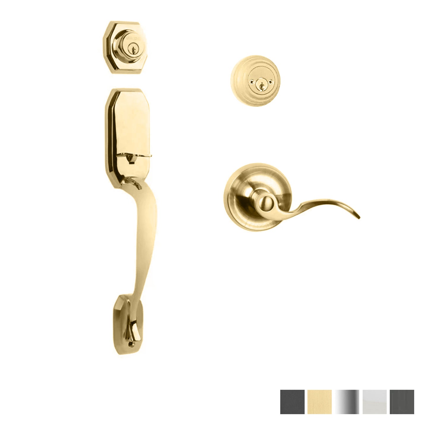 N2lok Garrone Door Handle Double Cylinder with Flutto Lever Entrance Set Box Pack